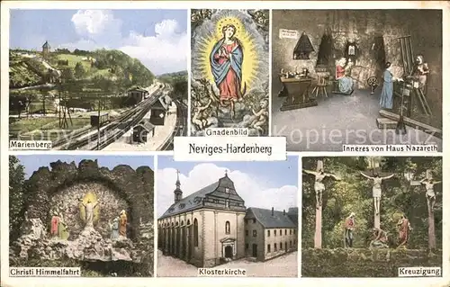 Neviges Velbert Marienberg Gnadenbild Inneres von Haus Nazareth Chr Himmelfahrt Klosterkirche Kreuzigung / Velbert /Mettmann LKR