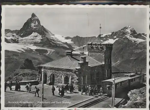 Gornergrat Zermatt Bahnhof Matterhorn Dent Blanche Zug / Gornergrat /Rg. Zermatt