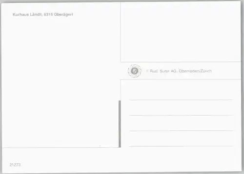 Oberaegeri Oberaegeri Kurhaus Laendli * / Oberaegeri /Bz. Zug