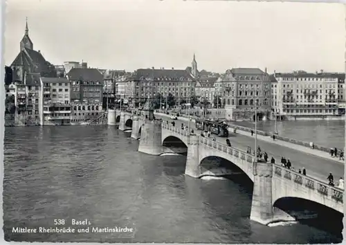 Basel BS Basel Mittlere Rheinbruecke Martins Kirche  x / Basel /Bz. Basel Stadt City