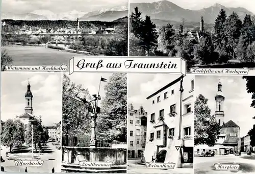 Traunstein Oberbayern Traunstein Maxplatz Watzmann Lindlbrunnen x / Traunstein /Traunstein LKR