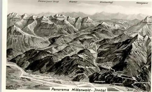 Mittenwald Bayern Mittenwald Ammergauer Berge Kramer Krottenkopf Herzogstand * / Mittenwald /Garmisch-Partenkirchen LKR