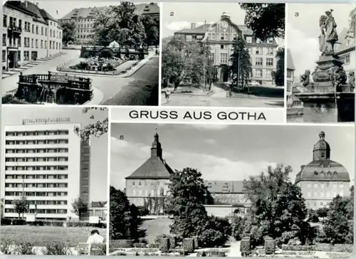 Gotha Thueringen Gotha Wasserkunst Schlossberg Rathausbrunnen Hochhaus Neumarkt Ingenieurschule fuer Bauwesen x / Gotha /Gotha LKR