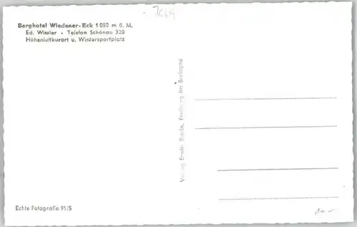 Wieden Schwarzwald Wieden Gasthaus Wiedener Eck * / Wieden /Loerrach LKR