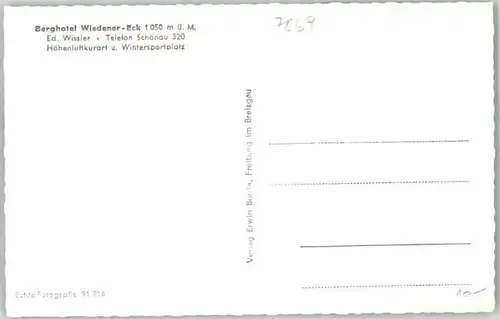 Wieden Schwarzwald Wieden Gasthaus Wiedenereck * / Wieden /Loerrach LKR