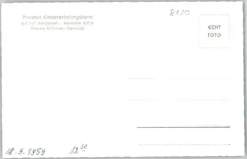 Weilheim Oberbayern Weilheim Oberbayern Kindererholungsheim * / Weilheim i.OB /Weilheim-Schongau LKR