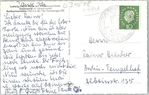 Schoenwald Schwarzwald Schoenwald Ludwig Frank Heim x / Schoenwald im Schwarzwald /Schwarzwald-Baar-Kreis LKR