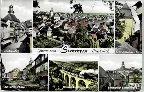 Simmern Hunsrueck Simmern Hunsrueck Marktplatz Schlossplatz Schlossstrasse Schinderhannes Turm x / Simmern/ Hunsrueck /Rhein-Hunsrueck-Kreis LKR