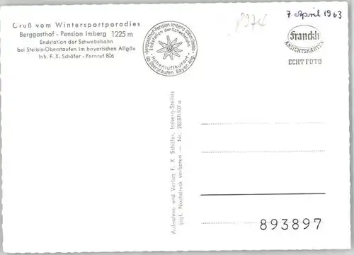 Steibis Steibis Gasthof Pension Imberg * / Oberstaufen /Oberallgaeu LKR