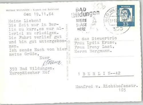 Bad Wildungen Bad Wildungen Bade Hotel x / Bad Wildungen /Waldeck-Frankenberg LKR