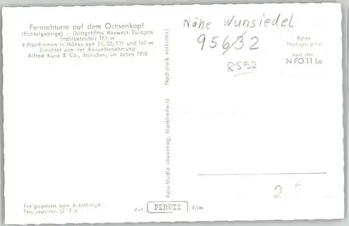 Wunsiedel Wunsiedel Fichtelgebirge Fernsehturm Ochsenkopf Fliegeraufnahme * / Wunsiedel /Wunsiedel LKR