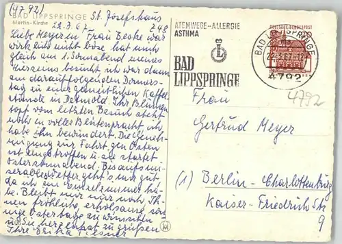 Bad Lippspringe Bad Lippspringe Martin Kirche  x / Bad Lippspringe /Paderborn LKR