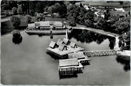 Unteruhldingen Unteruhldingen Pfahlbauten Fliegeraufnahme x / Uhldingen-Muehlhofen /Bodenseekreis LKR