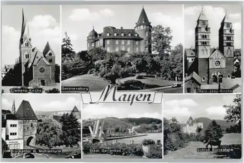 Mayen Mayen Genovevaburg Clemens Kirche Herz Jesu Kirche Schloss Buerresheim * / Mayen /Mayen-Koblenz LKR