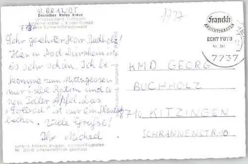 Bad Duerrheim Bad Duerrheim Deutsches Rotes Kreuz Fliegeraufnahme  x / Bad Duerrheim /Schwarzwald-Baar-Kreis LKR