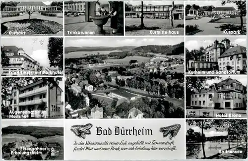 Bad Duerrheim Bad Duerrheim Park Hotel Augen Sanatorium Messmer Eisenbahner Erholungsheim Hotel Krone Salinensee * / Bad Duerrheim /Schwarzwald-Baar-Kreis LKR
