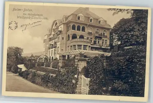 Baden-Baden Baden-Baden Waldpark Sanatorium Dr Heinsheimers x / Baden-Baden /Baden-Baden Stadtkreis