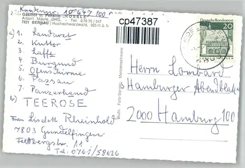 Bernau Schwarzwald Bernau Schwarzwald Gasthof Pension Rossle x / Bernau im Schwarzwald /Waldshut LKR