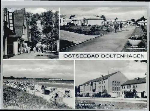 Boltenhagen Ostseebad Boltenhagen Ostseebad Mittelweg FDGB Urlauberdorf FDGB-Erholungsheim Fritz Reuter * / Ostseebad Boltenhagen /Nordwestmecklenburg LKR