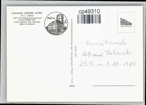 Winterberg Hochsauerland Winterberg Gaststaette Kahler Asten * / Winterberg /Hochsauerlandkreis LKR