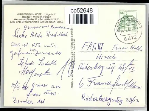 Bad Brueckenau Bad Brueckenau Pension Hotel Jaegerhof x / Bad Brueckenau /Bad Kissingen LKR