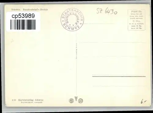 Schwyz Schwyz Bundesbrief Archiv * / Schwyz /Bz. Schwyz