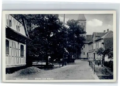 Scherzheim Scherzheim Kirche Schule * / Lichtenau /Rastatt LKR