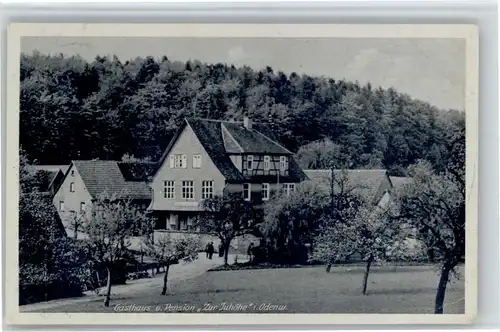 Laudenbach Bergstrasse Laudenbach Bergstrasse [Stempelabschlag] Gasthaus Pension zur Juhoehe x / Laudenbach /Heidelberg Stadtkreis