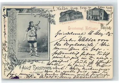 Baden-Baden Baden-Baden Adolf Bassermann Carlsruhe Hoftheater x / Baden-Baden /Baden-Baden Stadtkreis