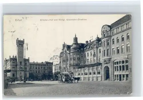 Erfurt Erfurt Erfurter Hof Eisenbahn Direkrion Kutsche x / Erfurt /Erfurt Stadtkreis