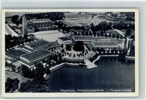 Magdeburg Magdeburg Ausstellungsgelaende Fliegeraufnahme x / Magdeburg /Magdeburg Stadtkreis