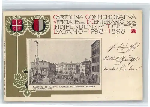 Lugano TI Lugano Cartolina Commemorative  x / Lugano /Bz. Lugano City