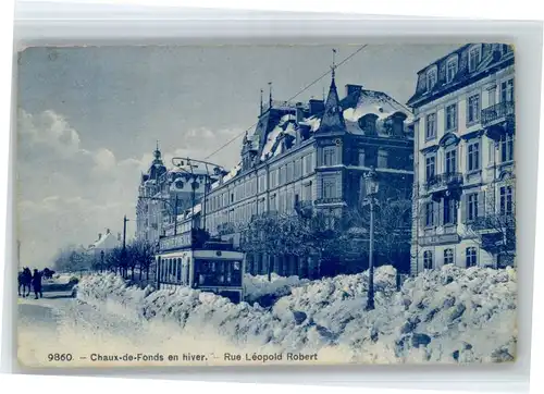 La Chaux-de-Fonds La Chaux-de-Fonds Rue Leopold Robert Tram x / La Chaux-de-Fonds /Bz. La Chaux-de-Fonds