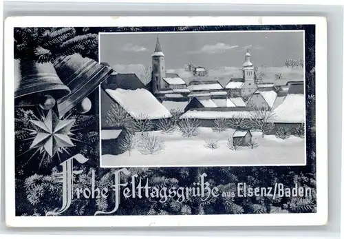Elsenz Elsenz Baden Weihnachtskarte Glocke * / Eppingen /Heilbronn LKR
