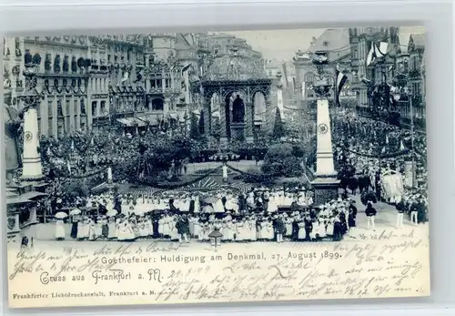 Frankfurt Main Frankfurt Main Goethefeier Huldigung Denkmal x / Frankfurt am Main /Frankfurt Main Stadtkreis