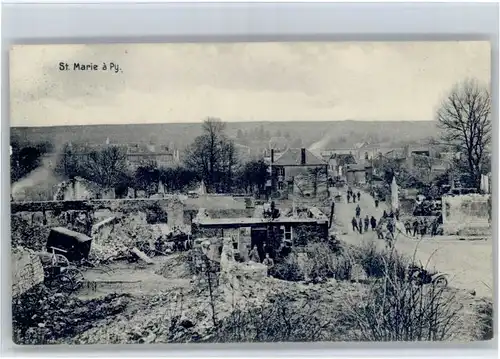 Sainte-Marie-a-Py Sainte-Marie-a-Py Zerstoerung x / Sainte-Marie-a-Py /Arrond. de Chalons-en-Champagne