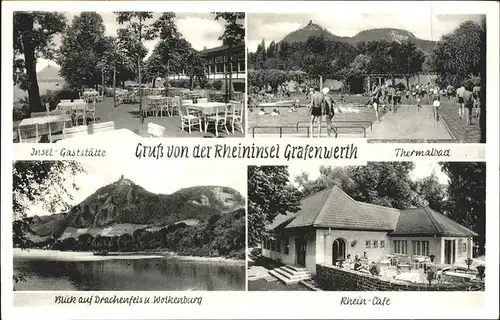 Grafenwerth Insel-Gaststaette Rhein-Cafe Thermalbad  / Bad Honnef /Rhein-Sieg-Kreis LKR