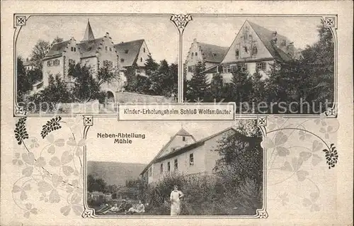 Gemuenden Main Kinder-Erholungsheim Schloss Wolfsmuenster Muehle / Gemuenden a.Main /Main-Spessart LKR