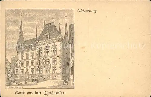 Oldenburg Niedersachsen Ratskeller Zeichnung X. A. v. Emilsinger / Oldenburg (Oldenburg) /Oldenburg  Stadtkreis