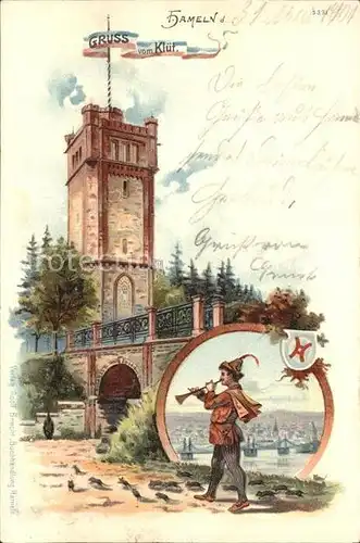 Hameln Kluet Rattenfaenger Litho / Hameln /Hameln-Pyrmont LKR