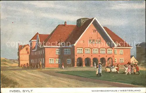 Insel Sylt Warmbadehaus Westerland Kuenstlerkarte / Westerland /Nordfriesland LKR