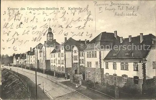 Karlsruhe Baden Kaserne des Telegraphen-Batalion IV / Karlsruhe /Karlsruhe LKR