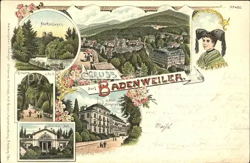 Badenweiler Parkanlagen Marmor-Bad Hotel Sommer / Badenweiler /Breisgau-Hochschwarzwald LKR