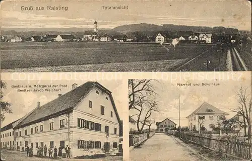 Raisting Totalansicht Pfarrhof Schulhaus Gasthaus Metzgerei zur Post  / Raisting /Weilheim-Schongau LKR