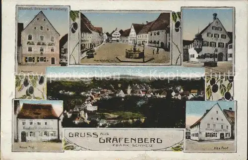 Fraenkische Schweiz Graefenberg Marktplatz Alte Post Neue Post Rathaus / Pottenstein /Bayreuth LKR