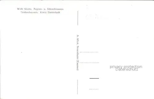 Graefenhausen Hessen Willi Steitz Papier- und Schreibwaren Graefenhausen / Weiterstadt /Darmstadt-Dieburg LKR
