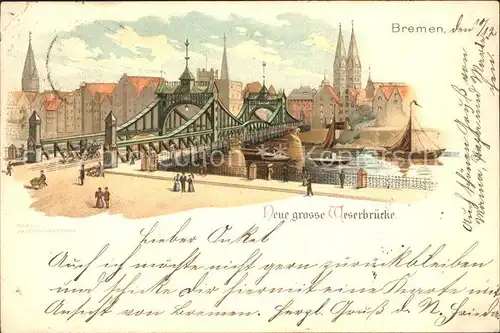Bremen Neue grosse Weserbruecke / Bremen /Bremen Stadtkreis