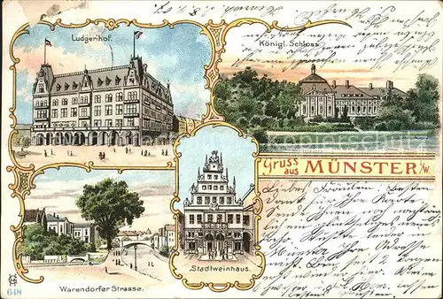 Muenster Westfalen Warendorfer Strasse Ludgenhof Koenigliches Schloss Stadtweinhaus / Muenster /Muenster Stadtkreis
