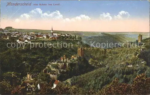 Manderscheid Eifel Blick von Schau ins Land / Manderscheid /Bernkastel-Wittlich LKR