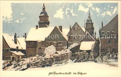 Freudenstadt im Schnee Kuenstlerkarte / Freudenstadt /Freudenstadt LKR